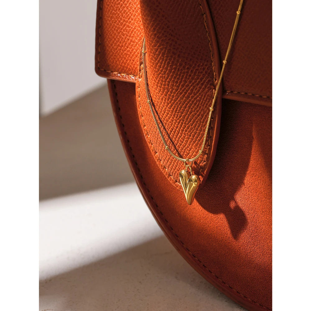 Heart Pendant Chain Necklace - 18K Stainless Steel Waterproof Choker