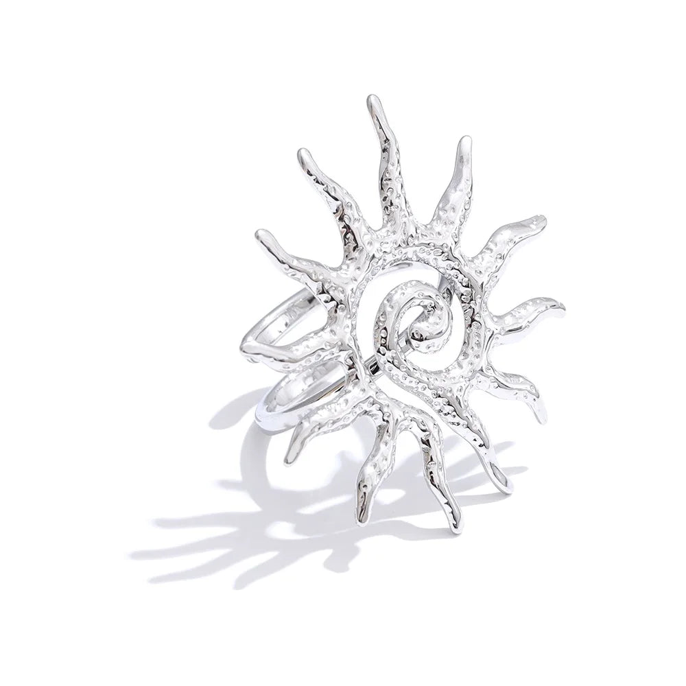 Adjustable Sun Ring - 18K Gold Plated Stainless Steel for Women