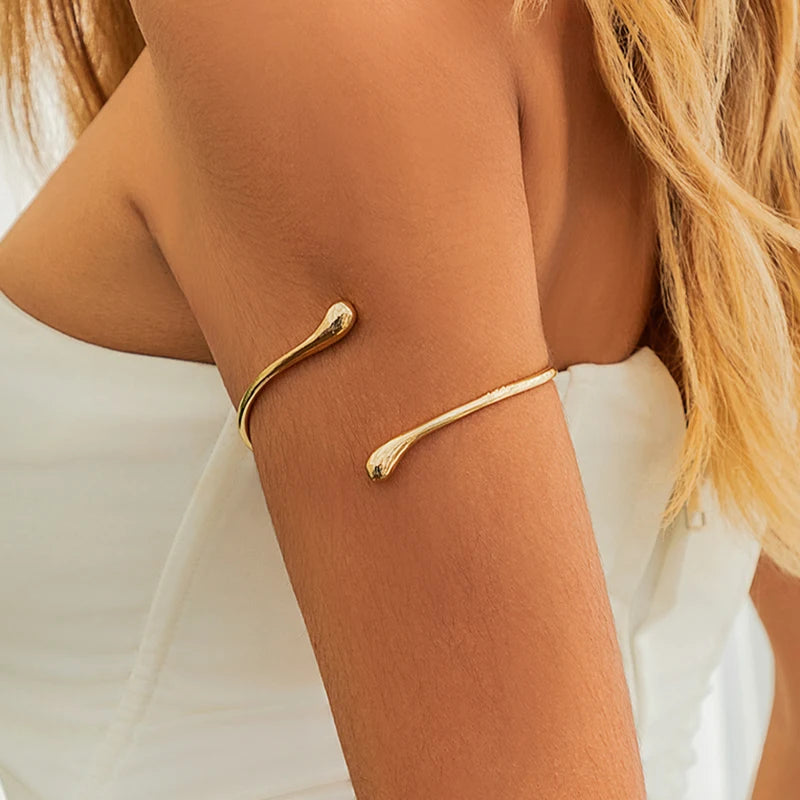 Vintage Water Drop Cuff Bracelet - Bohemian Geometric Open Bangle