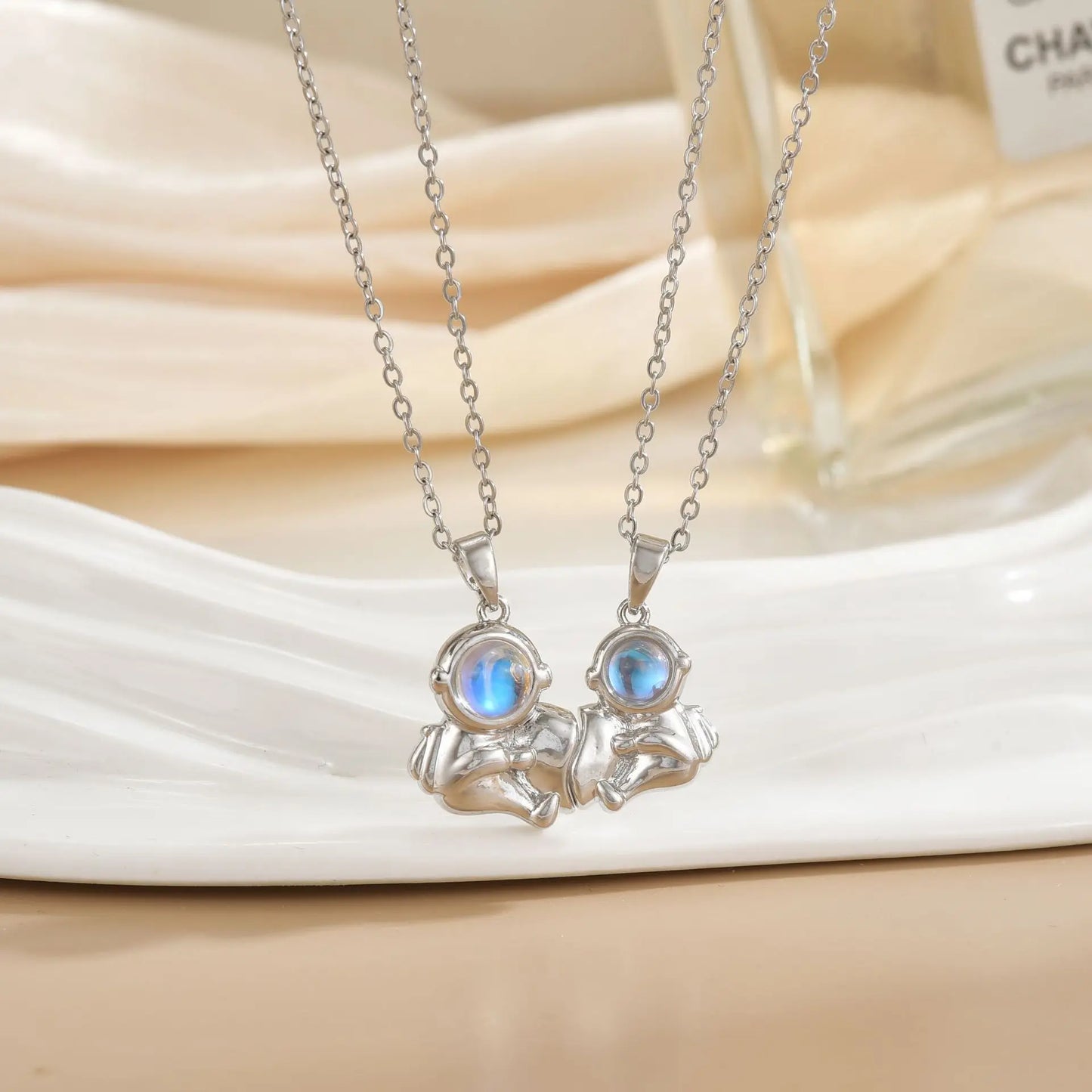 Magnetic Sun & Moon Necklace Set - Celestial Couple Jewelry