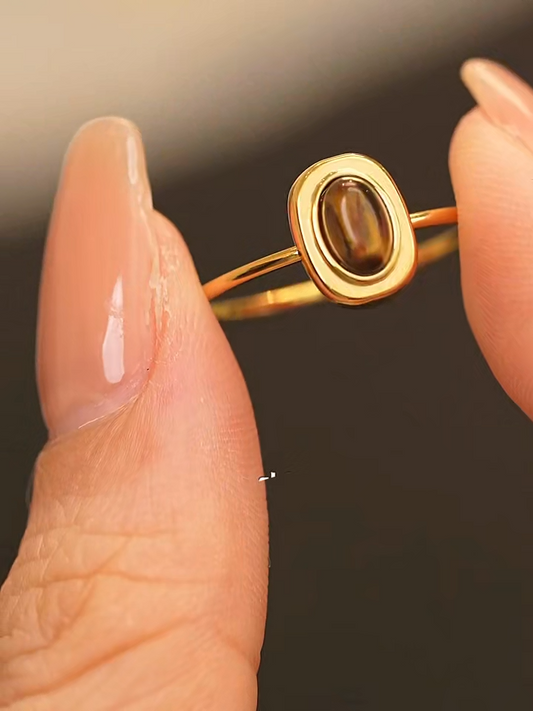 Gemstone Rings - Natural Stone Oval Design | Pure Vita Dubai