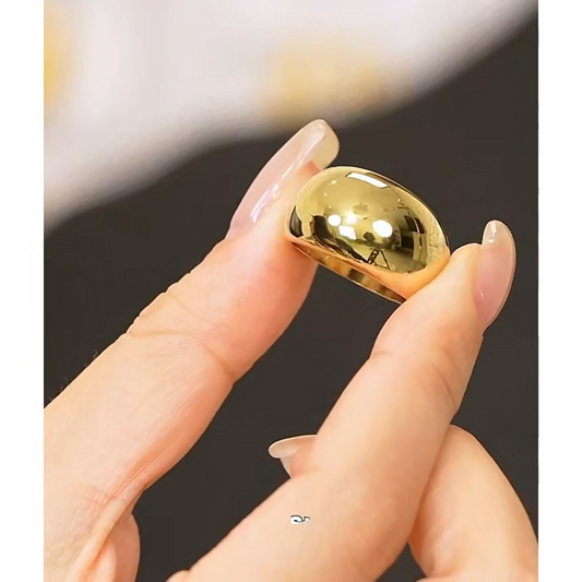Chunky Minimalist Gold Stainless Steel Ring | Pure Vita Dubai
