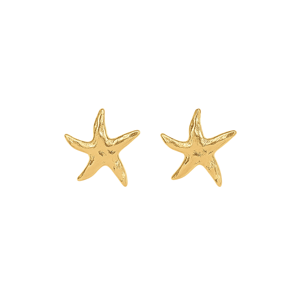 "Rebel Tide" Gold Starfish Studs