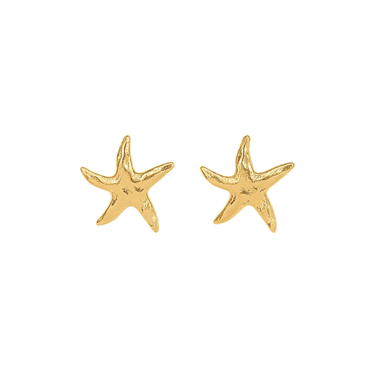 "Rebel Tide" Gold Starfish Studs