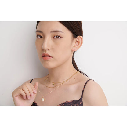 Bohemian Round Pendant Stainless Steel Necklace Chain