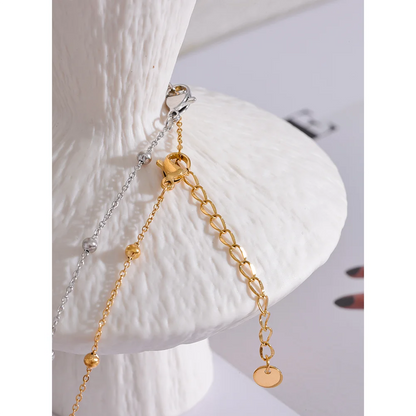 Natural Stone Flower Necklace - Waterproof Gold Plated Stainless Steel Chain for Women