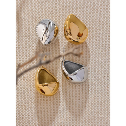 Geometric Hollow Stud Earrings - 18K Gold Plated Stainless Steel Waterproof