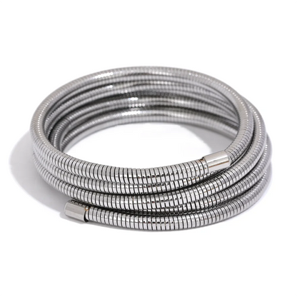 Stackable Multi-Layer Wrap Bracelet - Waterproof Stainless Steel Bangle for Women