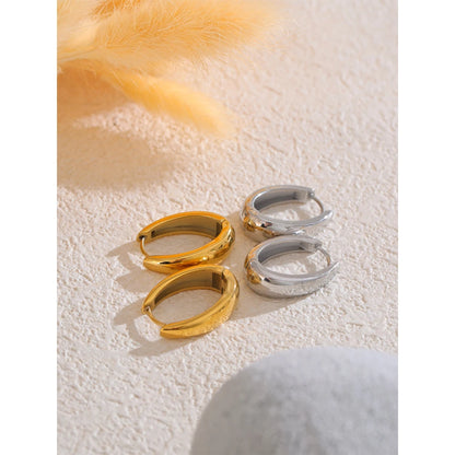 Geometric U-Shape Hoop Earrings - Gold PVD Plated Stainless Steel