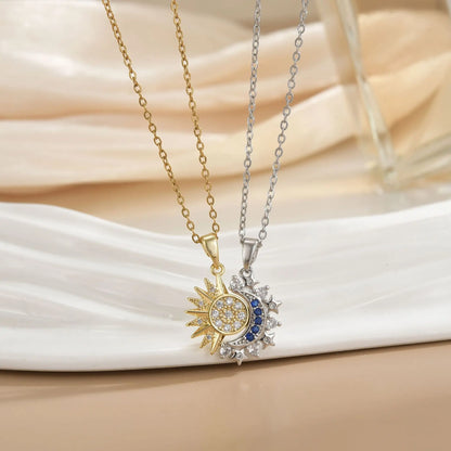 Magnetic Sun & Moon Necklace Set - Celestial Couple Jewelry