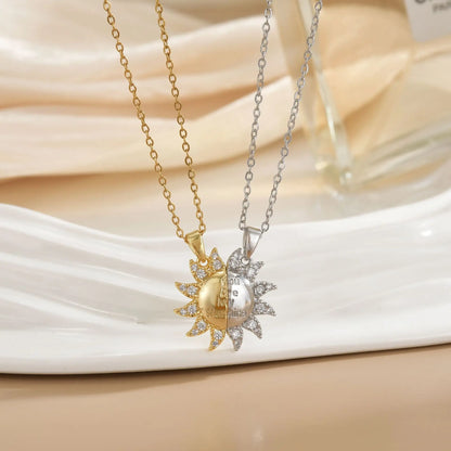 Magnetic Sun & Moon Necklace Set - Celestial Couple Jewelry