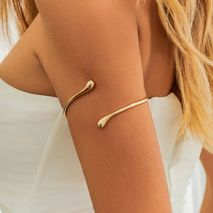 Vintage Water Drop Cuff Bracelet - Bohemian Geometric Open Bangle