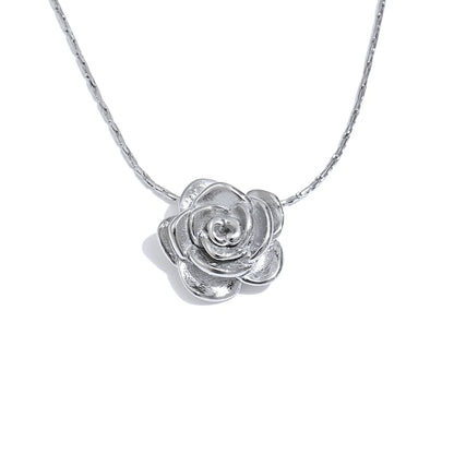 Flower Pendant Necklace - 18K Gold Plated Waterproof Stainless Steel