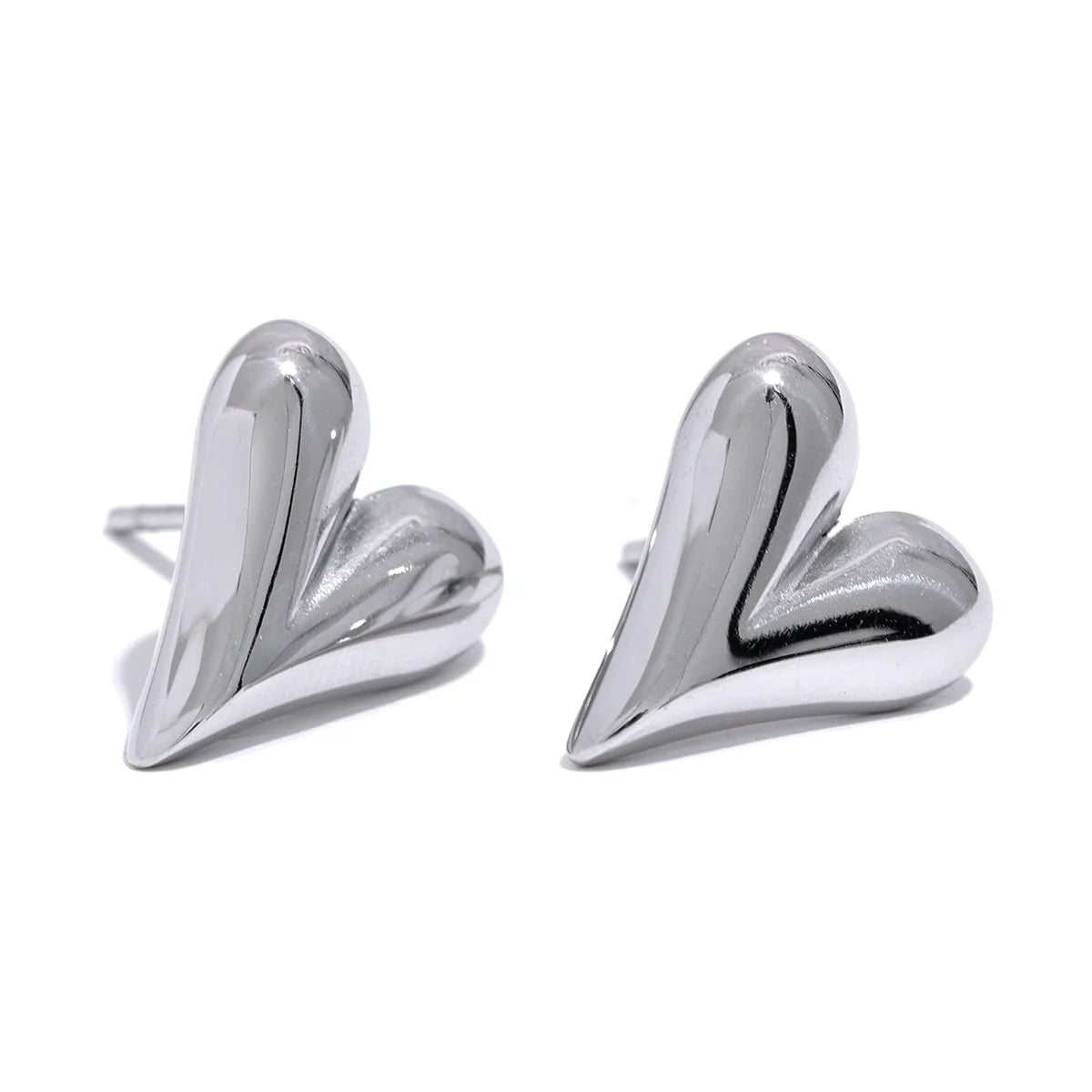 Heart Huggie Hoop Earrings - Stainless Steel Tarnish Free Gold Charm