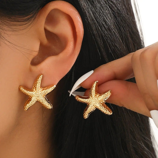 "Rebel Tide" Gold Starfish Studs