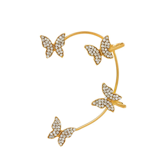 Sparkling Zircon Clip Earrings - No Piercing Butterfly Cuff Earrings