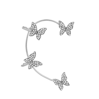 Sparkling Zircon Clip Earrings - No Piercing Butterfly Cuff Earrings