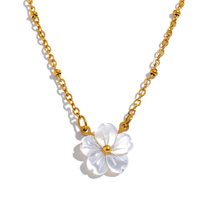 Necklace floral - natural shell flower pendant for women | Pure Vita Dubai