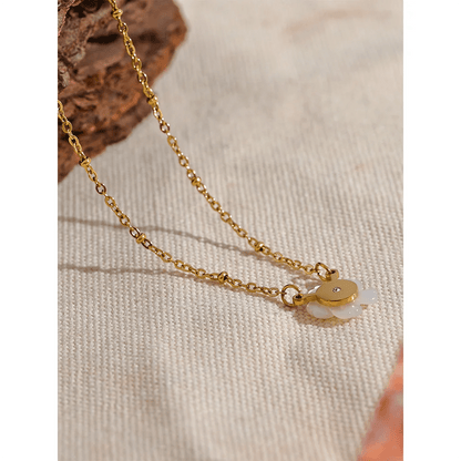 Necklace floral - natural shell flower pendant for women | Pure Vita Dubai