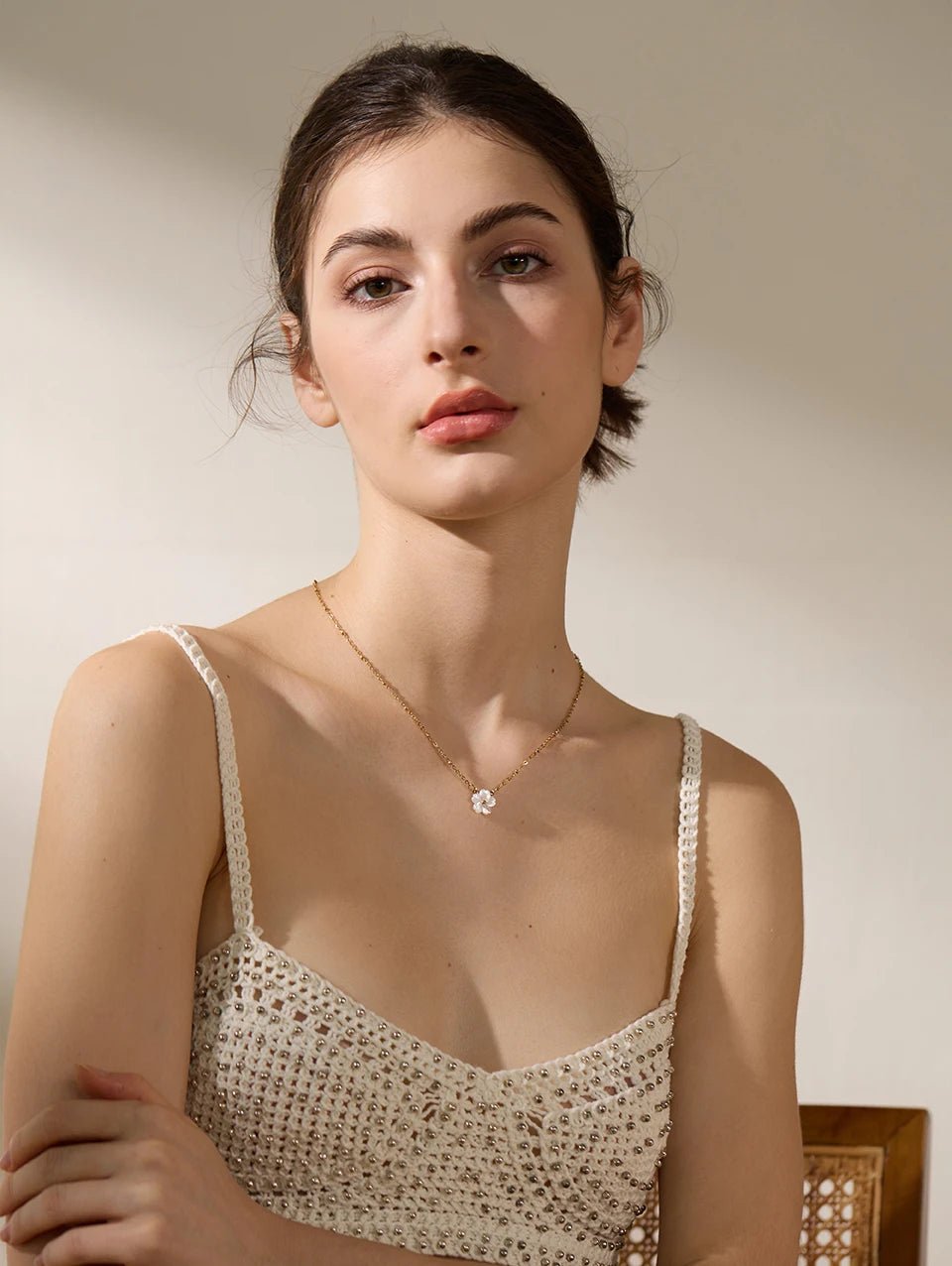 Necklace floral - natural shell flower pendant for women | Pure Vita Dubai