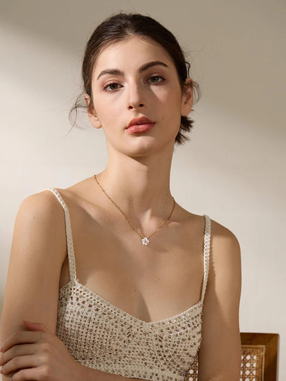 Necklace floral - natural shell flower pendant for women | Pure Vita Dubai