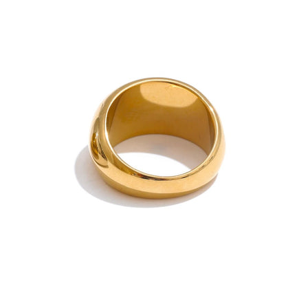 Chunky minimalist gold stainless steel ring - premium quality design | Pure Vita Dubai