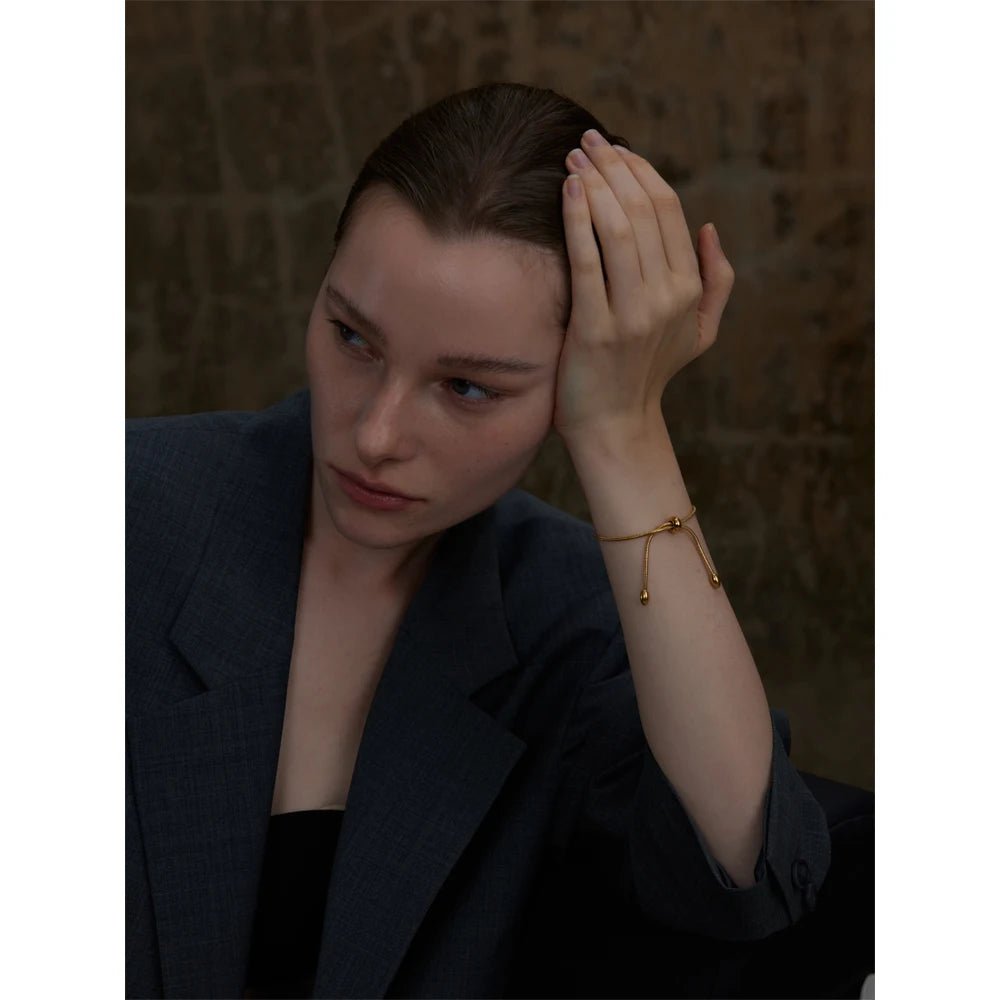 Adjustable bracelet - PVD gold plated chain design | Pure Vita Dubai