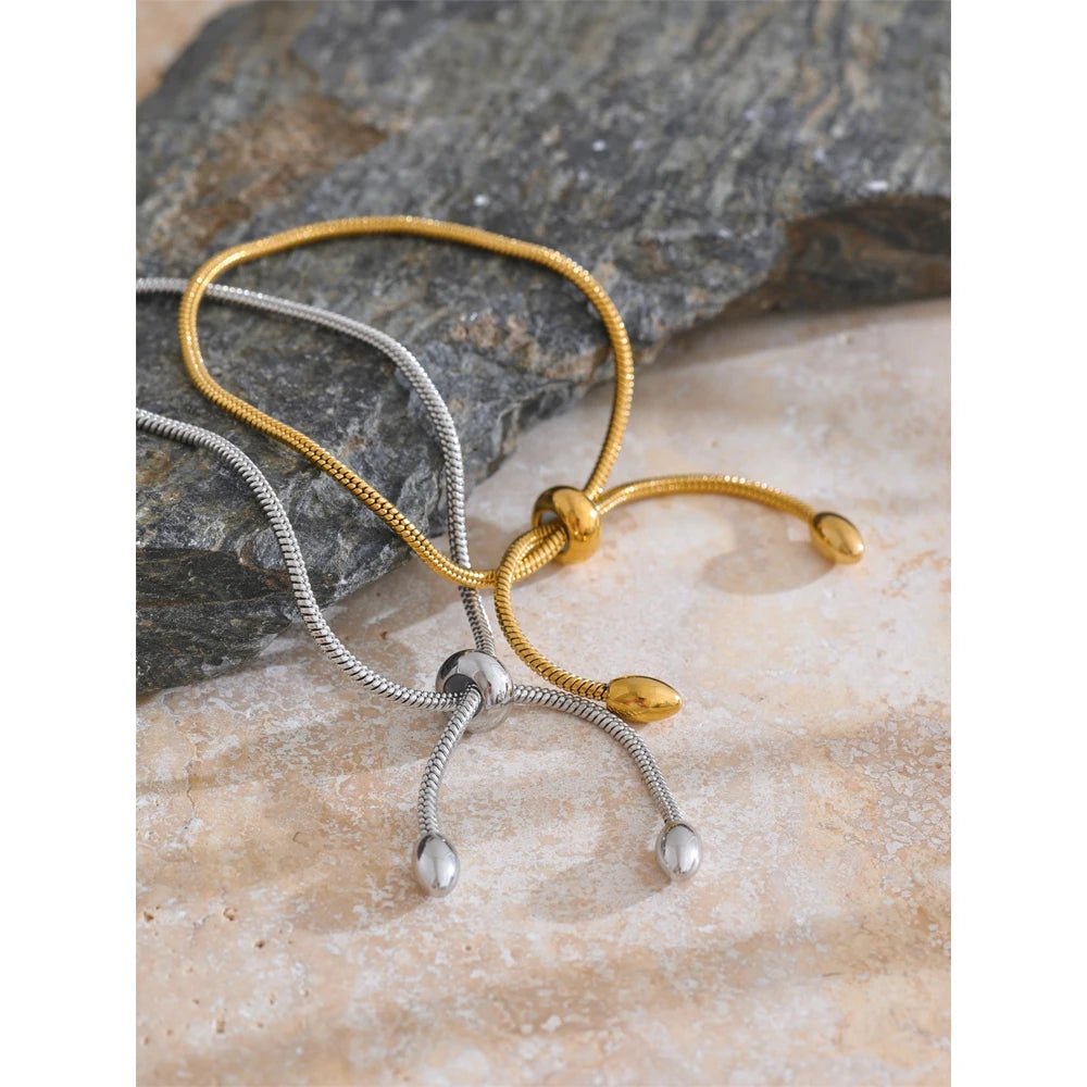 Adjustable bracelet - PVD gold plated chain design | Pure Vita Dubai