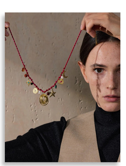 Gold rope chain - handmade natural stone necklace for women | Pure Vita Dubai