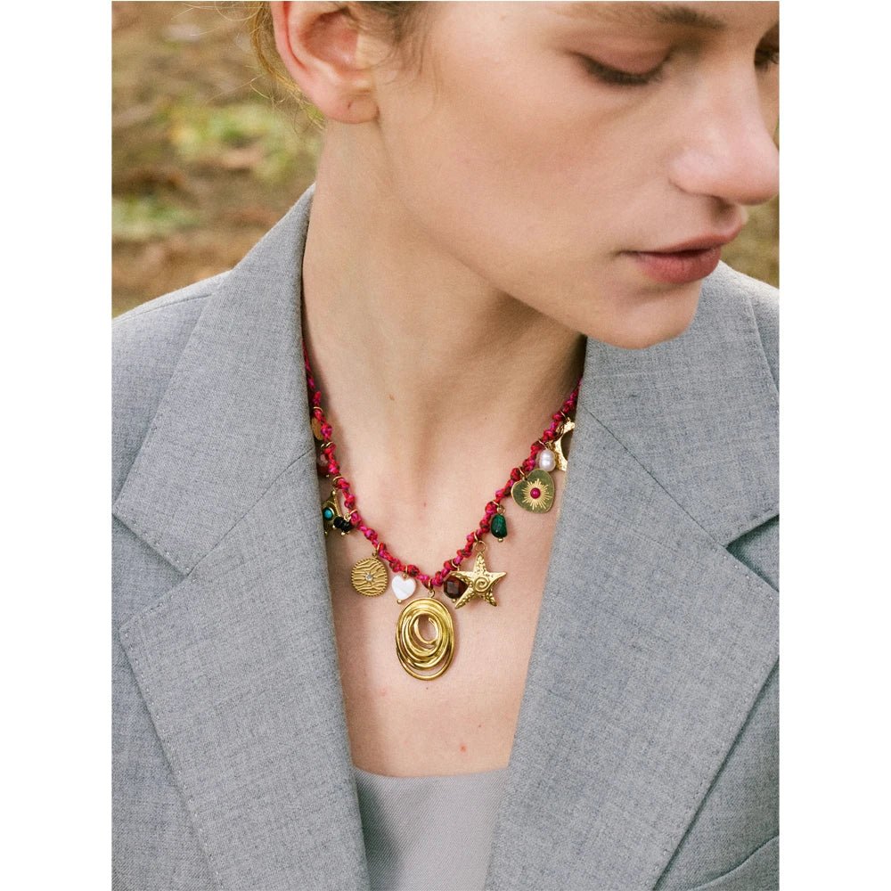 Gold rope chain - handmade natural stone necklace for women | Pure Vita Dubai