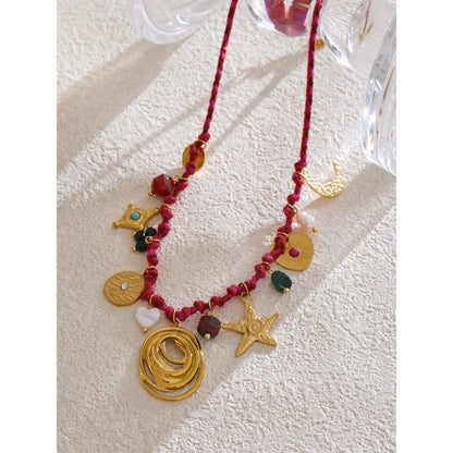 Gold rope chain - handmade natural stone necklace for women | Pure Vita Dubai