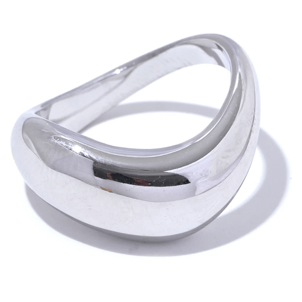 Geometric gold ring - minimalist stainless steel design for women | Pure Vita Dubai