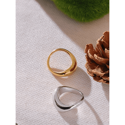 Geometric gold ring - minimalist stainless steel design for women | Pure Vita Dubai