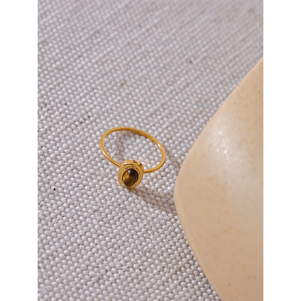 Gemstone rings - natural stone oval design for women | Pure Vita Dubai