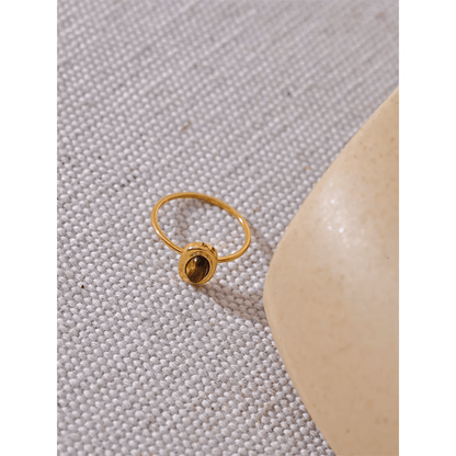 Gemstone rings - natural stone oval design for women | Pure Vita Dubai