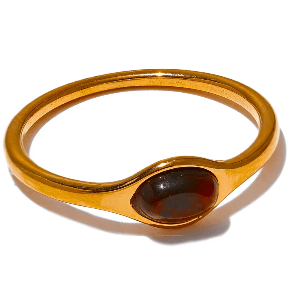 Gemstone rings - natural stone oval design for women | Pure Vita Dubai