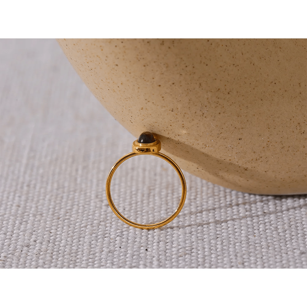 Gemstone rings - natural stone oval design for women | Pure Vita Dubai