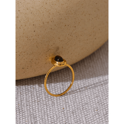 Gemstone rings - natural stone oval design for women | Pure Vita Dubai