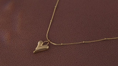 Heart Necklace - 18K Gold Plated Stainless Steel Choker | Pure Vita Dubai