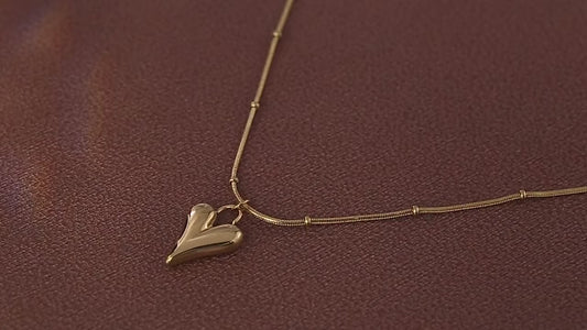 Heart Necklace - 18K Gold Plated Stainless Steel Choker | Pure Vita Dubai
