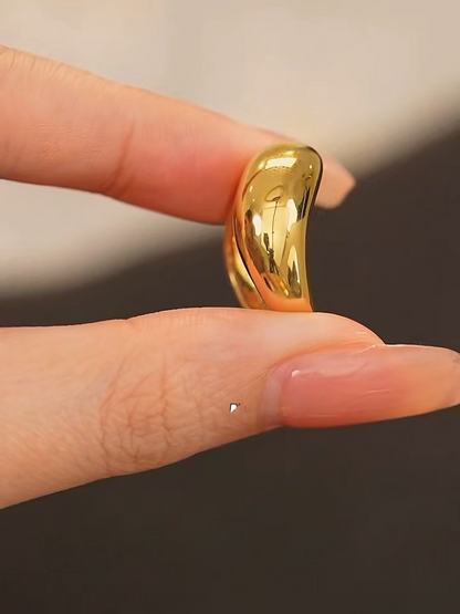 Geometric Gold Ring - Minimalist Stainless Steel Design | Pure Vita Dubai