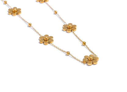 Flower necklace - waterproof PVD gold chain design for women | Pure Vita Dubai