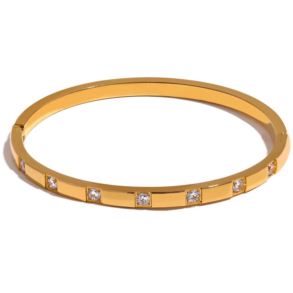 Zirconia tennis bracelet - PVD gold plated stainless steel design | Pure Vita Dubai