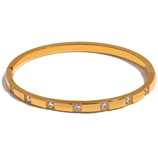 Zirconia tennis bracelet - PVD gold plated stainless steel design | Pure Vita Dubai