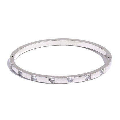Zirconia tennis bracelet - PVD gold plated stainless steel design | Pure Vita Dubai