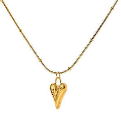 Heart necklace - 18K gold plated stainless steel choker for women | Pure Vita Dubai
