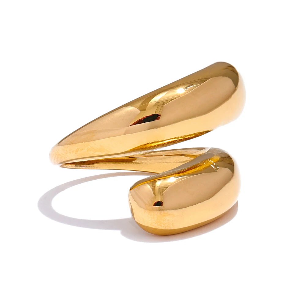 Chunky gold ring - wide statement band design for women | Pure Vita Dubai