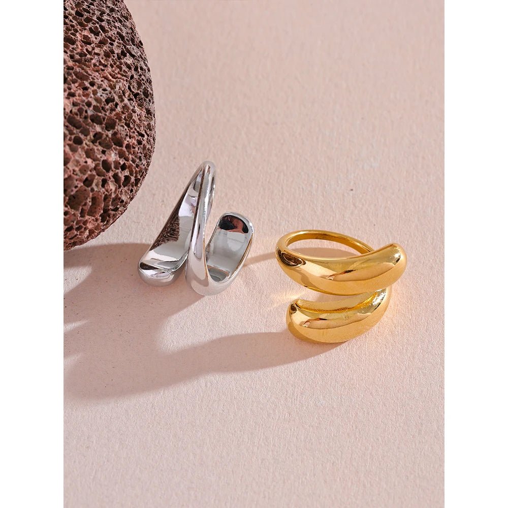 Chunky gold ring - wide statement band design for women | Pure Vita Dubai
